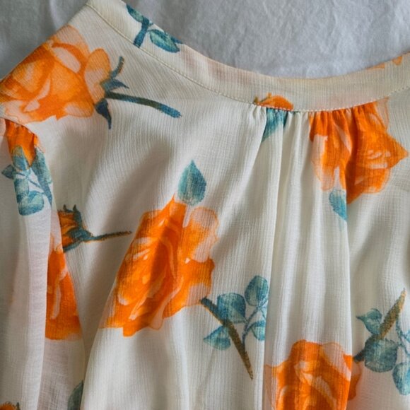 Floral Orange and Green Dress - Picture 4 of 7